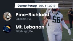 Recap: Pine-Richland  vs. Mt. Lebanon  2019
