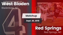 Matchup: West Bladen vs. Red Springs  2019