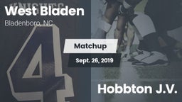 Matchup: West Bladen vs. Hobbton J.V. 2019
