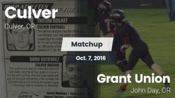 Matchup: Culver vs. Grant Union  2016