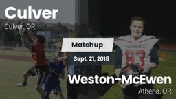 Matchup: Culver vs. Weston-McEwen  2018