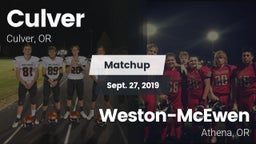 Matchup: Culver vs. Weston-McEwen  2019