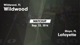 Matchup: Wildwood vs. Lafayette  2016
