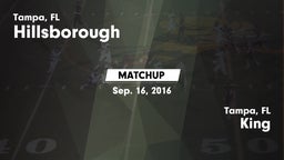 Matchup: Hillsborough vs. King  2016