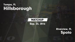 Matchup: Hillsborough vs. Spoto  2016