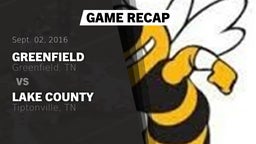 Recap: Greenfield  vs. Lake County  2016