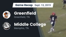 Recap: Greenfield  vs. Middle College  2019