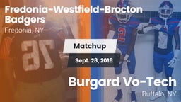 Matchup: Fredonia-Westfield-B vs. Burgard Vo-Tech  2018