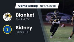Recap: Blanket  vs. Sidney  2018