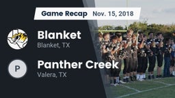 Recap: Blanket  vs. Panther Creek  2018