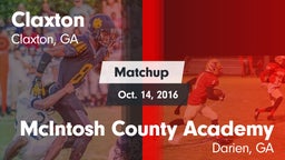 Matchup: Claxton vs. McIntosh County Academy  2016