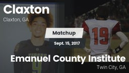 Matchup: Claxton vs. Emanuel County Institute  2017