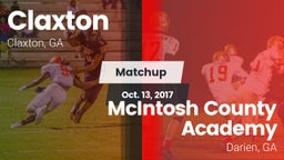 Matchup: Claxton vs. McIntosh County Academy  2017