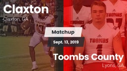 Matchup: Claxton vs. Toombs County  2019