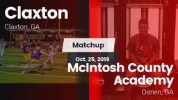 Matchup: Claxton vs. McIntosh County Academy  2019