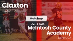 Matchup: Claxton vs. McIntosh County Academy  2020