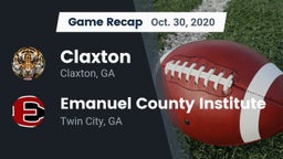 Recap: Claxton  vs. Emanuel County Institute  2020