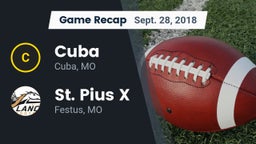 Recap: Cuba  vs. St. Pius X  2018