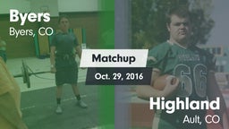 Matchup: Byers vs. Highland  2016
