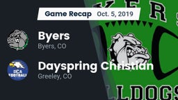 Recap: Byers  vs. Dayspring Christian  2019