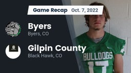 Recap: Byers  vs. Gilpin County  2022