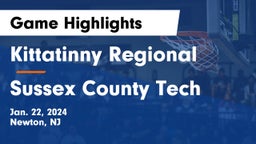Kittatinny Regional  vs Sussex County Tech  Game Highlights - Jan. 22, 2024