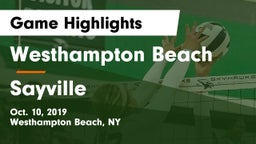Westhampton Beach  vs Sayville Game Highlights - Oct. 10, 2019
