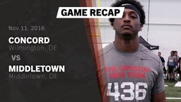 Recap: CONCORD  vs. Middletown  2016