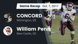 Recap: CONCORD  vs. William Penn  2017