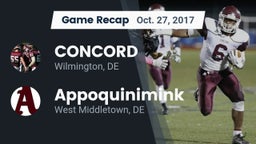 Recap: CONCORD  vs. Appoquinimink  2017