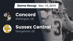 Recap: Concord  vs. Sussex Central  2019