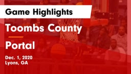 Toombs County  vs Portal  Game Highlights - Dec. 1, 2020