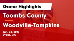 Toombs County  vs Woodville-Tompkins  Game Highlights - Jan. 24, 2020