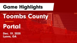 Toombs County  vs Portal  Game Highlights - Dec. 19, 2020