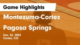 Montezuma-Cortez  vs Pagosa Springs  Game Highlights - Jan. 26, 2024