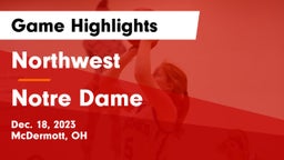 Northwest  vs Notre Dame  Game Highlights - Dec. 18, 2023