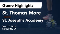 St. Thomas More  vs St. Joseph's Academy  Game Highlights - Jan. 27, 2022