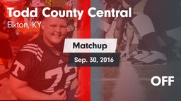 Matchup: Todd County Central vs. OFF 2016
