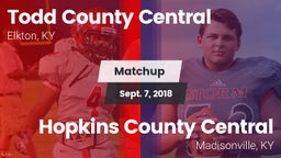 Matchup: Todd County Central vs. Hopkins County Central  2018