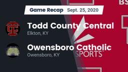 Recap: Todd County Central  vs. Owensboro Catholic  2020