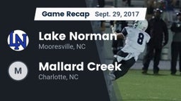 Recap: Lake Norman  vs. Mallard Creek  2017