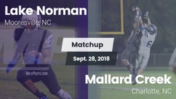 Matchup: Lake Norman vs. Mallard Creek  2018