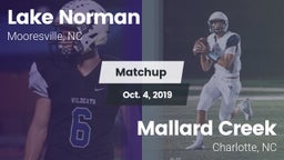 Matchup: Lake Norman vs. Mallard Creek  2019