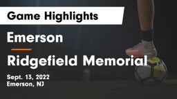 Emerson  vs Ridgefield Memorial  Game Highlights - Sept. 13, 2022
