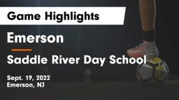 Emerson  vs Saddle River Day School Game Highlights - Sept. 19, 2022