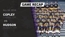 Recap: Copley  vs. Hudson  2016