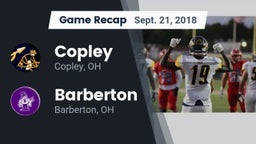 Recap: Copley  vs. Barberton  2018