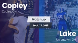 Matchup: Copley  vs. Lake  2019