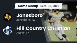 Recap: Jonesboro  vs. Hill Country Christian  2022