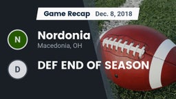Recap: Nordonia  vs. DEF END OF SEASON 2018